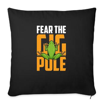 Peur Les grenouilles de la perche attrapent les chasseurs de grenouilles - Housse de coussin décorative 45 x 45 cm - noir - Devant