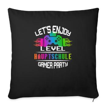Level HAUPTSCHULE keep calm and game on - Sofakissenbezug 45 x 45 cm - Schwarz - Vorne