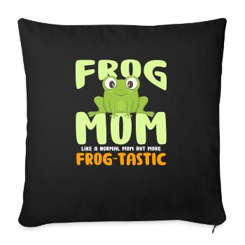 Frog Mom Like A Regular Mom But More Frog-Tastic - Sofa pillowcase 17,3'' x 17,3'' (45 x 45 cm) - black - Front