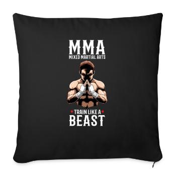 MMA Kämpfer - Cage Fighter Freies Kämpfen - Sofakissenbezug 45 x 45 cm - Schwarz - Vorne