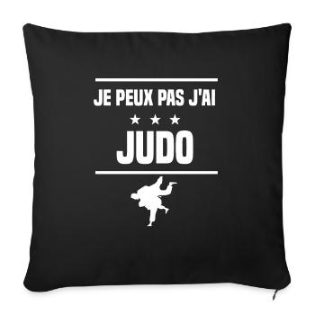 Je Peux Pas J'ai judo judoka humour judoka - Housse de coussin décorative 45 x 45 cm - noir - Devant