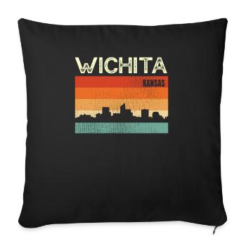 Wichita (Kansas) - Housse de coussin décorative 45 x 45 cm - noir - Devant
