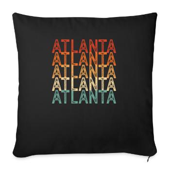 Atlanta Géorgie - Housse de coussin décorative 45 x 45 cm - noir - Devant