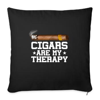 Les cigares sont ma thérapie Les fumeurs de cigares - Housse de coussin décorative 45 x 45 cm - noir - Devant