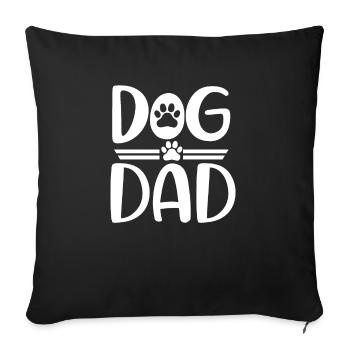 Chien Papa - Housse de coussin décorative 45 x 45 cm - noir - Devant