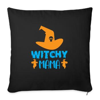 Witchy mama - halloween mom humor - Sofa pillowcase 17,3'' x 17,3'' (45 x 45 cm) - black - Front
