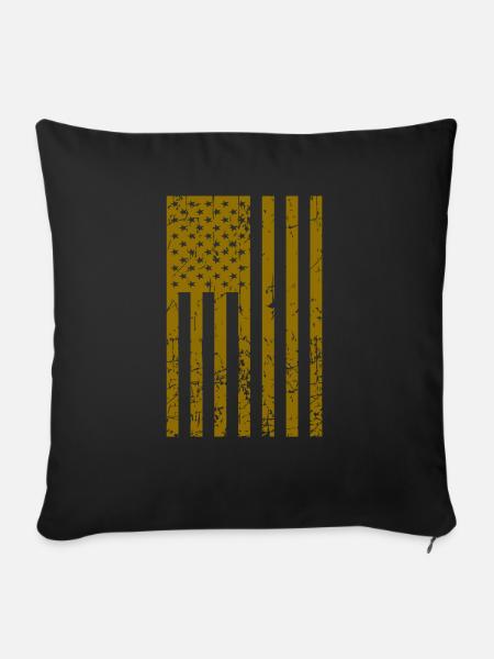 USA flagge golden vintage - Sofakissenbezug 45 x 45 cm - Schwarz