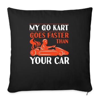 Ill See You At The Track - Sofa pillowcase 17,3'' x 17,3'' (45 x 45 cm) - black - Front