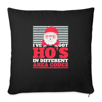 Funny Santa Claus joke I have Ho's - Sofa pillowcase 17,3'' x 17,3'' (45 x 45 cm) - black - Front