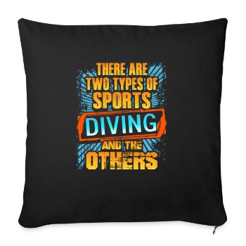 Il existe deux types de plongée sportive et autres - Housse de coussin décorative 45 x 45 cm - noir - Devant