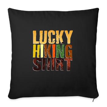 Cool Retro LUCKY Hiking Shirt Designs impressionnants - Housse de coussin décorative 45 x 45 cm - noir - Devant