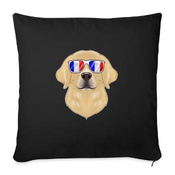 Labrador France Sunglasses I French Flag - Sofakissenbezug 45 x 45 cm - Schwarz - Vorne