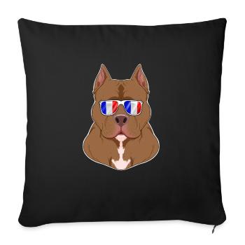 Pitbull France Sunglasses I French Flag - Sofa pillowcase 17,3'' x 17,3'' (45 x 45 cm) - black - Front