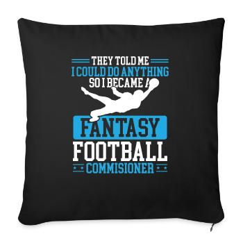 Fantasy Football Commissioner Championship Team - Sofa pillowcase 17,3'' x 17,3'' (45 x 45 cm) - black - Front