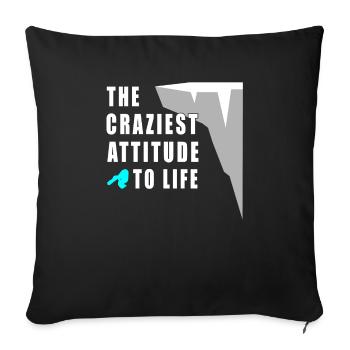 The craziest feeling cliff jumping - Sofa pillowcase 17,3'' x 17,3'' (45 x 45 cm) - black - Front