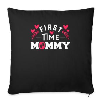First Time Mommy Pregnancy Announcement Gender Rev - Sofa pillowcase 17,3'' x 17,3'' (45 x 45 cm) - black - Front