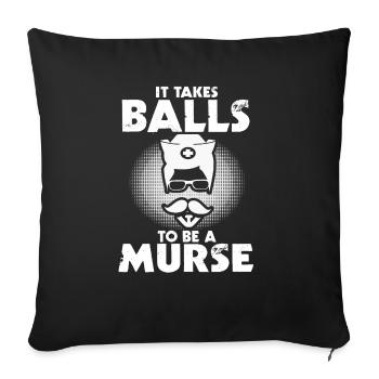 Murse Drôle d’infirmière il - Housse de coussin décorative 45 x 45 cm - noir - Devant