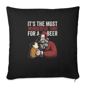 C’est le meilleur moment pour une bière heureuse - Housse de coussin décorative 45 x 45 cm - noir - Devant