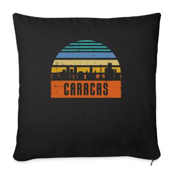 Ligne d’horizon de Caracas - Housse de coussin décorative 45 x 45 cm - noir - Devant