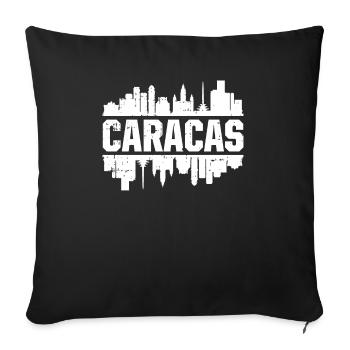 Ligne d’horizon de Caracas - Housse de coussin décorative 45 x 45 cm - noir - Devant