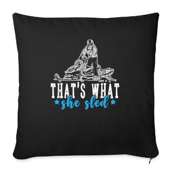 Snowmobile driver saying - Sofa pillowcase 17,3'' x 17,3'' (45 x 45 cm) - black - Front