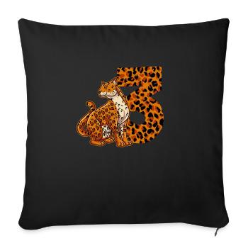 3 ans garçon anniversaire Jaguar - Housse de coussin décorative 45 x 45 cm - noir - Devant