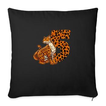 5 years old boy birthday Jaguar - Sofa pillowcase 17,3'' x 17,3'' (45 x 45 cm) - black - Front