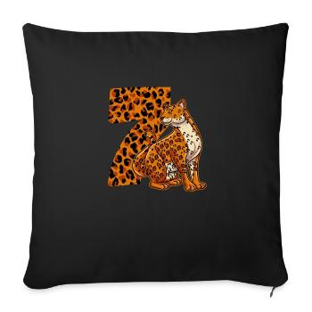 7 years old boy birthday Jaguar - Sofa pillowcase 17,3'' x 17,3'' (45 x 45 cm) - black - Front