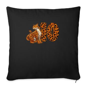 10 years old boy birthday Jaguar - Sofa pillowcase 17,3'' x 17,3'' (45 x 45 cm) - black - Front