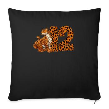 12 years old boy birthday Jaguar - Sofa pillowcase 17,3'' x 17,3'' (45 x 45 cm) - black - Front