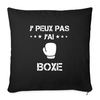 Je peux pas j'ai boxe gants cadeau boxeur - Housse de coussin décorative 45 x 45 cm - noir - Devant