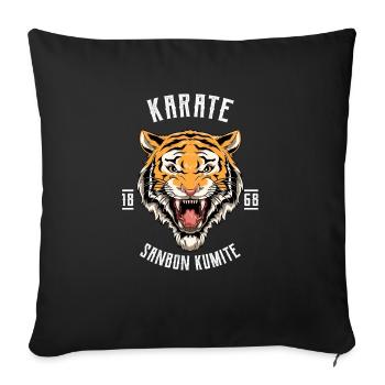 Karate Tiger Head - Karate Japanische - Sofakissenbezug 45 x 45 cm - Schwarz - Vorne