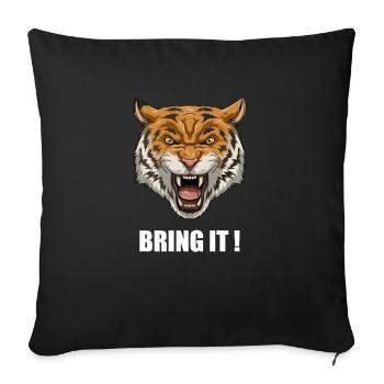 Lustige Karate Angry Tiger - Karate Japanische - Sofakissenbezug 45 x 45 cm - Schwarz - Vorne