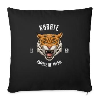 Karate Wütender Tiger mit Gürtel - Karate - Sofakissenbezug 45 x 45 cm - Schwarz - Vorne