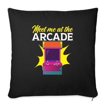 Treffen Sie mich beim Arcade-Gaming-Videospiel-Gamer - Sofakissenbezug 45 x 45 cm - Schwarz - Vorne