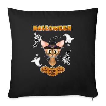 Abyssinian Cat Lover I Happy Halloween - Sofa pillowcase 17,3'' x 17,3'' (45 x 45 cm) - black - Front