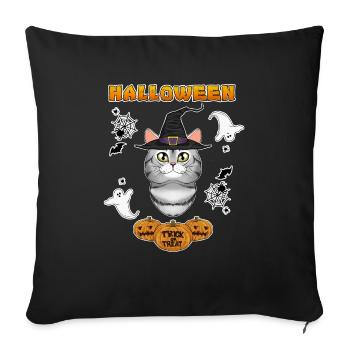 American Shorthair Cat Lover I Happy Halloween - Sofa pillowcase 17,3'' x 17,3'' (45 x 45 cm) - black - Front