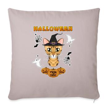 Bengal Cat Lover I Happy Halloween - Sofakissenbezug 45 x 45 cm - helles Taupe - Vorne