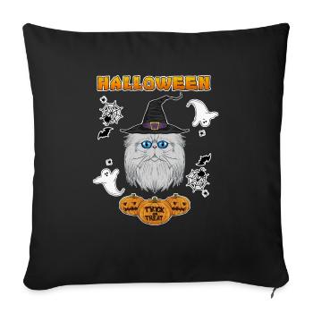 Persian Cat Lover I Happy Halloween - Sofa pillowcase 17,3'' x 17,3'' (45 x 45 cm) - black - Front