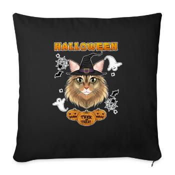 Siberian Cat Lover I Happy Halloween - Sofa pillowcase 17,3'' x 17,3'' (45 x 45 cm) - black - Front