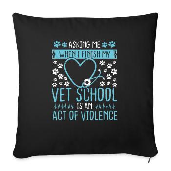 Future Veterinarian Vet School Veterinary Tech - Sofa pillowcase 17,3'' x 17,3'' (45 x 45 cm) - black - Front