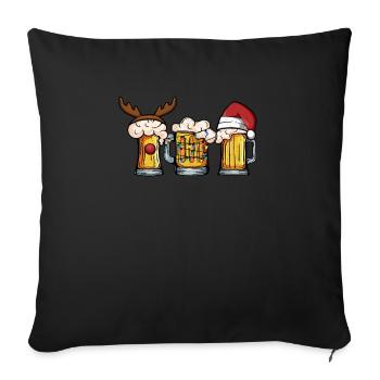 Beer Mug Christmas Tree Lights Santa Claus - Sofa pillowcase 17,3'' x 17,3'' (45 x 45 cm) - black - Front