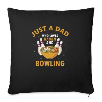 Juste un papa qui aime ramen et bowling cool - Housse de coussin décorative 45 x 45 cm - noir - Devant