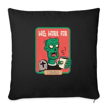 Fonctionnera pour Coffee Zombie Halloween - Housse de coussin décorative 45 x 45 cm - noir - Devant