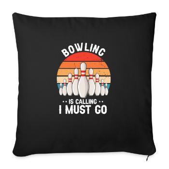 Le bowling vintage rétro appelle je dois y aller - Housse de coussin décorative 45 x 45 cm - noir - Devant