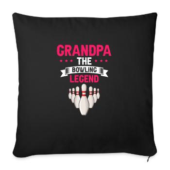 GRANDMA La légende du bowling Cool Retro Bowler - Housse de coussin décorative 45 x 45 cm - noir - Devant