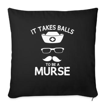 Murse Drôle d’infirmière il - Housse de coussin décorative 45 x 45 cm - noir - Devant