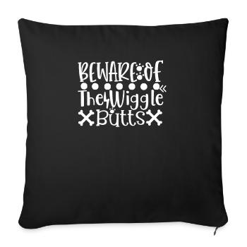 Beware of the dog, do not trust the cat - Sofa pillowcase 17,3'' x 17,3'' (45 x 45 cm) - black - Front