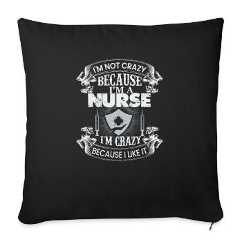 Crazy nurse - Sofa pillowcase 17,3'' x 17,3'' (45 x 45 cm) - black - Front