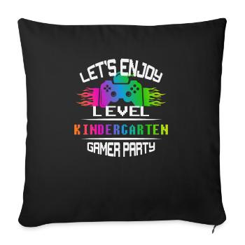 Level KINDERGARTEN keep calm and game on - Sofakissenbezug 45 x 45 cm - Schwarz - Vorne